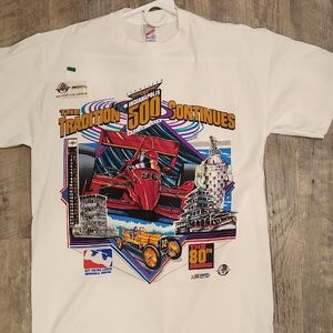 White Indianapolis 500 Graphic T-Shirt